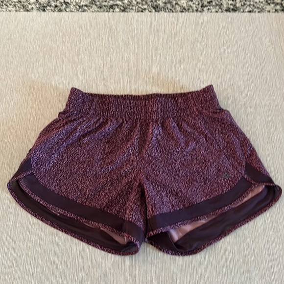 Athleta Printed Mesh Racer Run Short Stretch Women's Size XS Purple - Picture 2 of 9